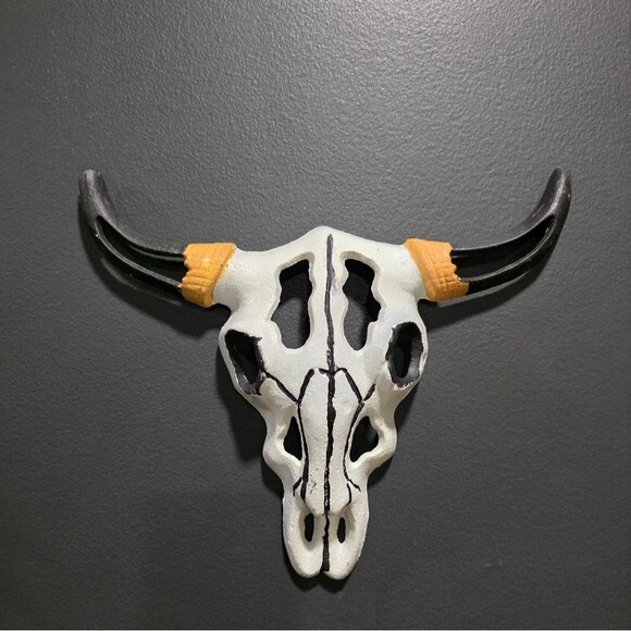 Cast Iron Metal Longhorn Steer Cow Skull Wall Plaque Rustic Western Desert - Picture 1 of 9